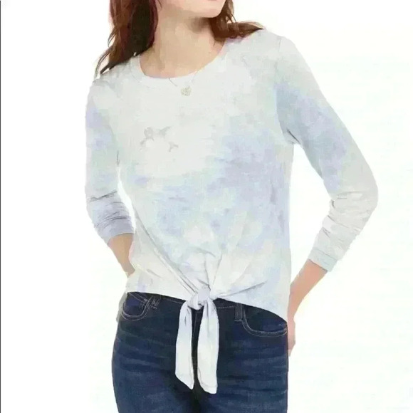 NWT🩵Tie-dye Tie Front Ttop - Picture 1 of 2
